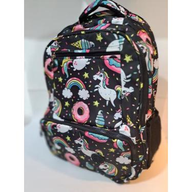 Imagem de Mochila Escolar Unicórnio Preta - papelariaflordemaio