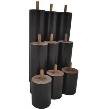 Imagem de Conjunto 9 Pés Anti Refluxo de Madeira para Cama Box Pés Fixos - Zanli