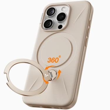 Imagem de Capa Magnética TORRAS Ostand Spin para iPhone 15 Pro - Bege Deserto