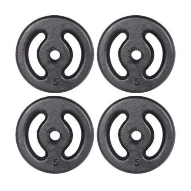 Imagem de Kit 4 Anilhas de Ferro pintadas de 5 kg - Natural Fitness