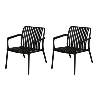 Imagem de Kit 2 Cadeiras com Braço Empilhável Lounge Cozumel Inmetro Fratini 59 cm (larg) Polipro...