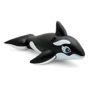 Imagem de Boia Inflável Infantil e Adulto Gigante Orca 193x119cm – Brinquedo Aquático com Alças Laterais, PVC Reforçado, Fácil de Inflar, Piscina, Praia e Lago