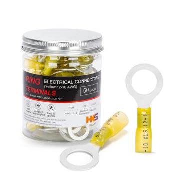 Imagem de Conectores elétricos HKS Ring Terminals 12-10 AWG 50 unidades