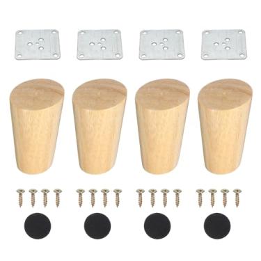 Imagem de PATIKIL Pernas de móveis de madeira, 4 peças de perna de sofá cônica de substituição de 7,9 cm para cadeira, sofá-cama, mesa de café, cor de madeira