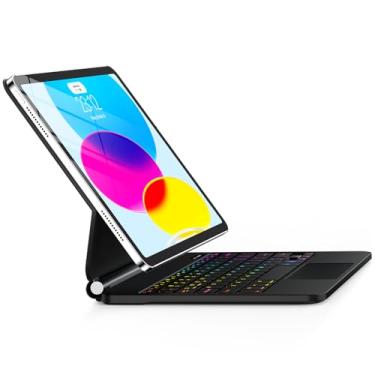 Imagem de Capa para iPad 11ª (A16) e 10ª geração com teclado – Magnético estilo mágico – suporte cantilever flutuante – capa com teclado trackpad multitoque para iPad 11 polegadas 2025 e 10ª geração 11