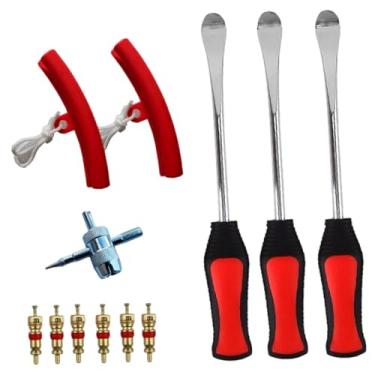 Imagem de NITAGO Ferramenta de remoção para troca de pneu de motocicleta e carro com protetor de aro para acessório de trator de gramado, disjuntor de talão resistente, 12 PeÇas