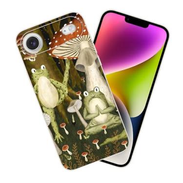 Imagem de SHDYQXSB Capa protetora para iPhone Air, capa protetora de cogumelo sapo da Forst Yoga Slim TPU macio à prova de choque capa transparente