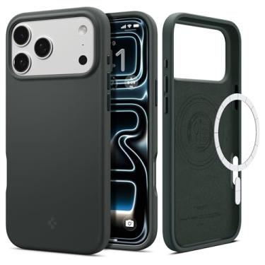 Imagem de Capa Spigen para iPhone 17 Pro, encaixe de silicone [MagFit] projetada para Apple iPhone 17 Pro - Verde Abismo