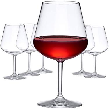 Imagem de Amazing Abby Taças de vinho Tritan inquebráveis de 590 ml (conjunto de 6), taças de vinho tinto de plástico reutilizáveis, livres de BPA, seguras para lava-louças, à prova de quebra, perfeitas para atividades ao ar livre, piscina, acampamento e mais