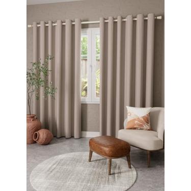 Imagem de Cortina Madrid 100% Blackout Amêndoa 2,80m x 2,30m Aconchego e Escuridão Total para seu Ambiente.