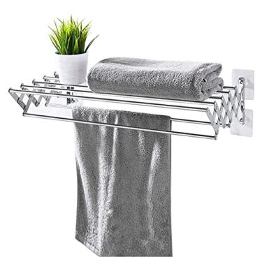 Imagem de Estante de secagem de parede de aço inoxidável retrátil dobrável, livre de tóxicos e seguro, para banheiro, cozinha, hotel, o novo