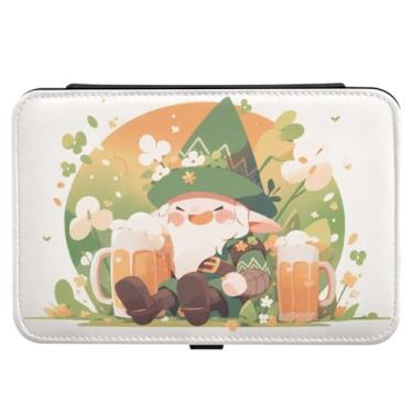 Imagem de Burbuja St. Patrick Gnomo Cerveja Caixa de Joias de Viagem Presente para Mulheres e Meninas, Estojo de Joias Portátil de Couro PU Organizador para Brincos Anéis Colares Pulseiras