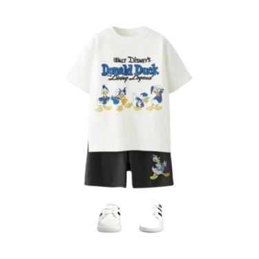 Imagem de Conjunto De Verão Para Crianças Com Estampa Do Mickey, Camiseta De Man