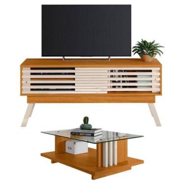 Imagem de Rack Bancada Com Mesa De Centro Frizz 1.5 Cinamomo Off White - Madetec