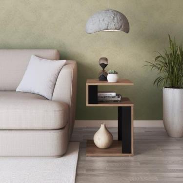 Imagem de Mesa Lateral de Canto Lateral para Apoio com Nichos - Emovell