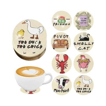 Imagem de Conjunto De 8 Porta-Copos Com Pintura Em Diamante Com Estampa Animal P