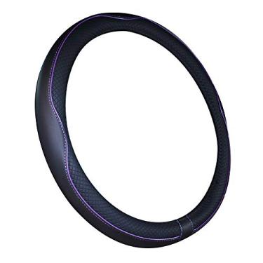 Imagem de Capa para volante de barco de couro microfibra 33-34 cm (preto roxo)