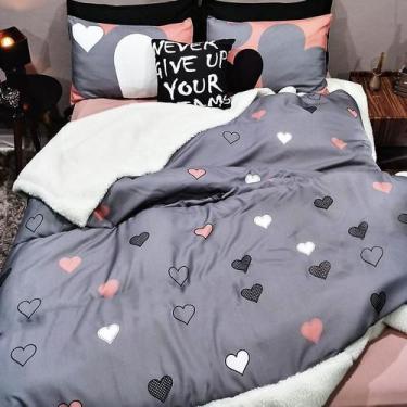 Imagem de Cobertor Casal King Pele Carneiro 280X280 + 2 Fronhas Love - Casa Da F