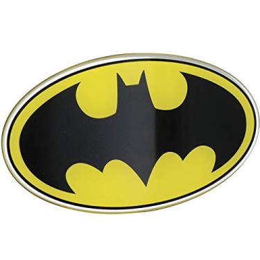 Imagem de Fan Emblems Decalque cromado abobadado de heróis e vilões da DC Comics - Logotipos clássicos (logotipo clássico do Batman (preto-amarelo))