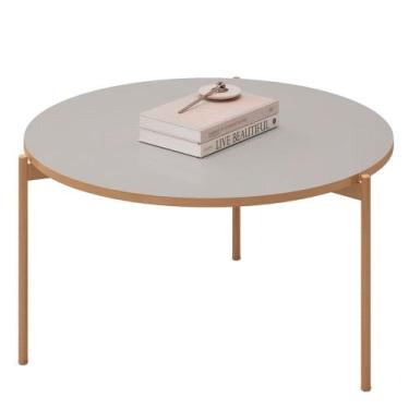 Imagem de Mesa de Centro Redonda Para Sala Pé Metal Nala D04 Bali - Mpozenato, B