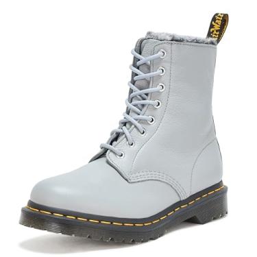 Imagem de Dr. Martens Bota feminina 1460 com forro de pele sintética Virginia, Cinza definitivo, 5