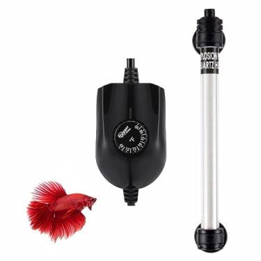 Imagem de hygger Mini aquecedor de aquário de vidro de quartzo em linha de 100W com controlador externo, termostato submersível ajustável Betta Fish Tank para 10-30 galões