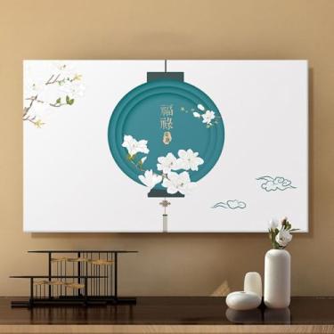 Imagem de Capa protetora de tela de TV com tudo incluído, pano de tela chinês moderno, capa protetora de monitor de TV de computador para Smart TV LCD LED de 42-100 polegadas | | 100 polegadas