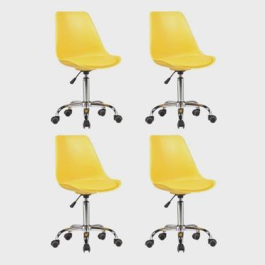 Imagem de Kit 4 Cadeiras para Escritório Secretária Decorativa Eames Chicago