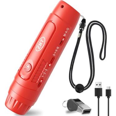 Imagem de ZHT Apito eletrônico com carregamento USB - 3 tons e apitos altos de 3 volumes para treinadores, árbitros, professores - Apito de mão de emergência com cordão para esportes ao ar livre, acampamento