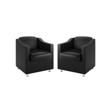 Imagem de Kit 4 Poltronas Bia Decorativa Reforçada Recepção Clinica Salão Sala De Estar Courino