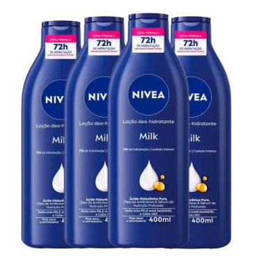 Imagem de Kit 4 Cremes Hidratantes Corporais Nívea Body Extra Seca 400ml