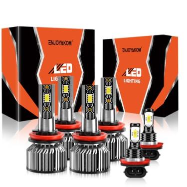 Imagem de TXBILMOO Compatível com Toyota Corolla 2009-2013 9005 9006 lâmpadas de neblina H11 de feixe alto/baixo, 600% de brilho 6500K branco com ventilador de resfriamento, Plug and Play, IP68 pacote com 6