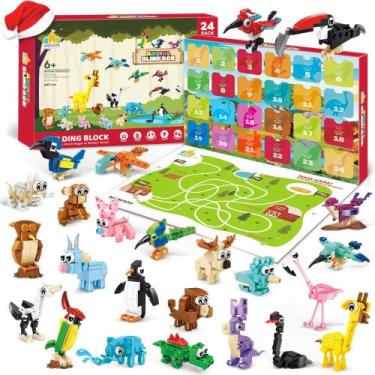 Imagem de Calendário do Advento Wisdom Castle 2024 Animal Building Block Kids