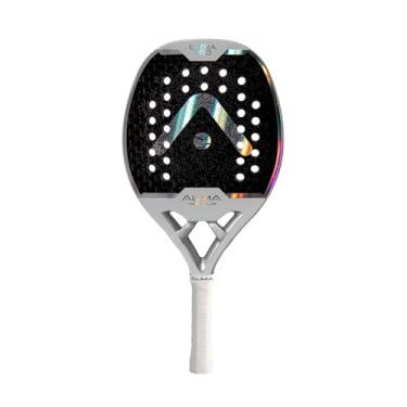 Imagem de Raquete Beach Tennis Carbono 12K Ultrapro Branca e Prata Alma Genius