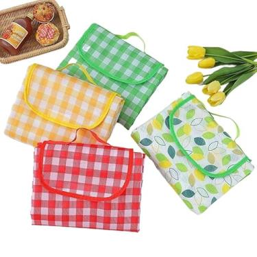 Imagem de Toalha Piquenique, Esteira de Praia Dobrável Impermeável Piquenique, para Praia, Camping, Festa Na Grama, 200x200cm, à Prova D'água e de Umidade(Aleatório-1)