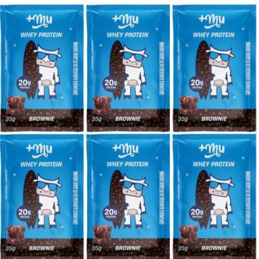 Imagem de Kit 6 whey protein concentrado sache brownie 20g de proteina 37g +mu -