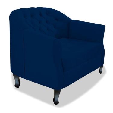 Imagem de Poltrona Julia A02 Suede - Adj Decor Cor Azul Marinho