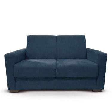 Imagem de Sofá Estofado 2 Lugares Sala Estar Recepção Lavínia Suede Cor:azul Marinho
