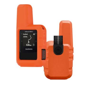 Imagem de Capa para Garmin inReach Mini & Mini 2, Capa protetora de silicone macio para navegador GPS para uso externo, à prova de choque, poeira e antiarranhões, laranja