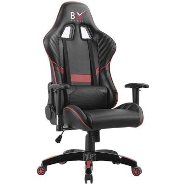 Imagem de Cadeira Gamer Giratória Com Almofada E Elevação A Gás Blx 6009 G Courino Preto Vermelho - Lyam Decor
