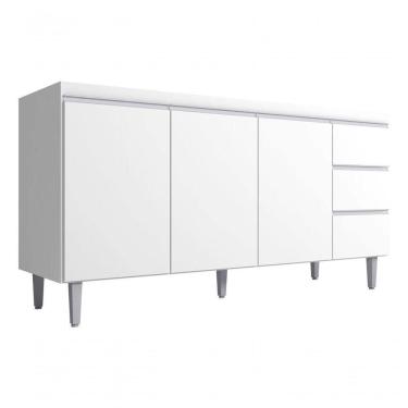 Imagem de Armário Multiuso P/cozinha Andreia 160cm Branco Ajl Móveis Cor Branco