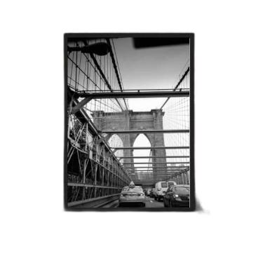 Imagem de Quadro Fotografia Ponte De Brooklyn 24X18Cm - Com Vidro