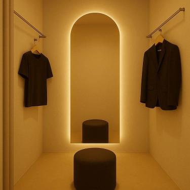 Imagem de Espelho Arco Base Reta 80x100 Led Indireto Banheiro Penteadeira Neutro