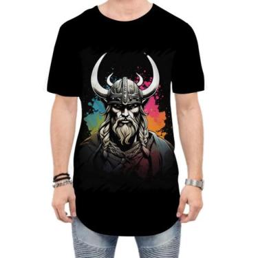 Imagem de Camiseta Longline Guerreiro Viking Nórdico Tribo 6 - Kasubeck Store®, 