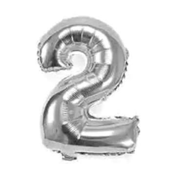Imagem de Balão Metalizado Número Prata - 1 Metro - Extra Festas