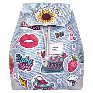 Imagem de Mochila Bolsa Infantil Feminina Stickers Costas, Magic - Magicc