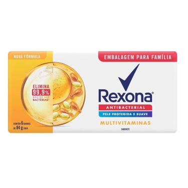 Imagem de Kit Sabonete Rexona Antibacterial Multivitaminas Com 6 Unidades 84g