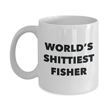 Imagem de Caneca de café Fisher – O pescador mais do mundo – Presentes para pescadores – Ideia divertida de – Pode adicionar ao conjunto de caixa de presente