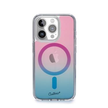 Imagem de Customic Capinha Case Capa para Celular iPhone 15 Pro (6.1"), Impactor Clear Anti Impacto Proteção Militar 2 metros contra quedas, Compatível Mag-Safe, Transparente e Gradiente Rosa e Azul