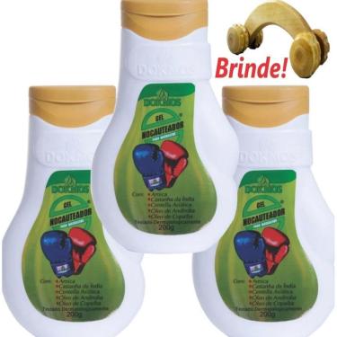 Imagem de Kit 3 gel nocauteador dókmos 200g  + massageador